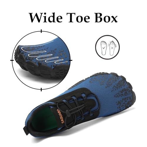 Miniatura 3 de Saguaro Zapatillas Barefoot Hombre Mujer Zapatillas Minimalistas Para Deportes Acuaticos - Ligeras Antideslizante Respirable Con Caja Suela Zero Drop, Azul, 36 Eu