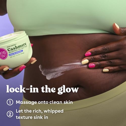 Image of eos Cashmere Whipped Oil Body Butter, Creme de Pistachio, 72 Hour Weightless Moisture For Dry Skin, Rich Formula and Deep Hydration, Body Care, 12 oz