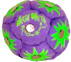 DIRTBAGMega Metal Footbag Hacky Sack, Handmade Footbags, Flying Clipper Original Design, Steel Pellet Blend, Bright Vivid Colors.