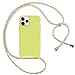 Sitthyw Hülle Kompatibel mit iPhone 12 Pro Max(6.7"), Liquid Silikon Handykette Hülle mit Band für Smartphone zum Umhängen Schutzhülle mit Kordel Necklace(abnehmbar) Bumper Case Cover - Gelb