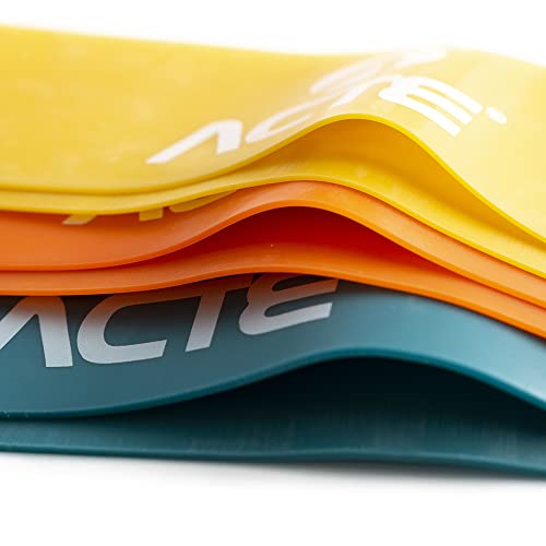 Acte, Kit com 3 Faixas Elásticas Mini Band T71 Com Intensidades Leve Médio e Forte, Diversas Cores