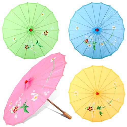 Parapluie chinois de mariage en papier huilé classique et décoration florale de prunier