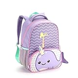 Mochila Infatil Feminina Escolar Masculina Bichinhos Sereia Tubarão (Narval)