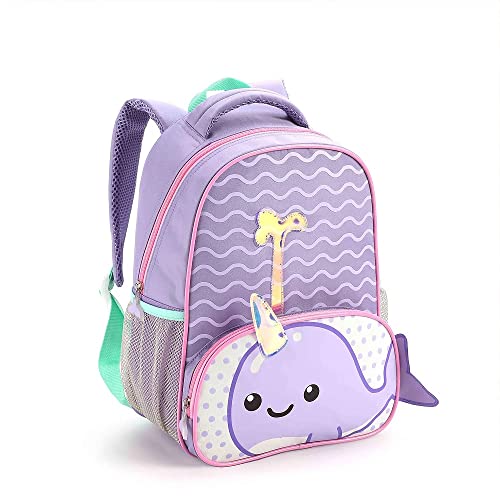 Mochila Infatil Feminina Escolar Masculina Bichinhos Sereia Tubarão (Narval)