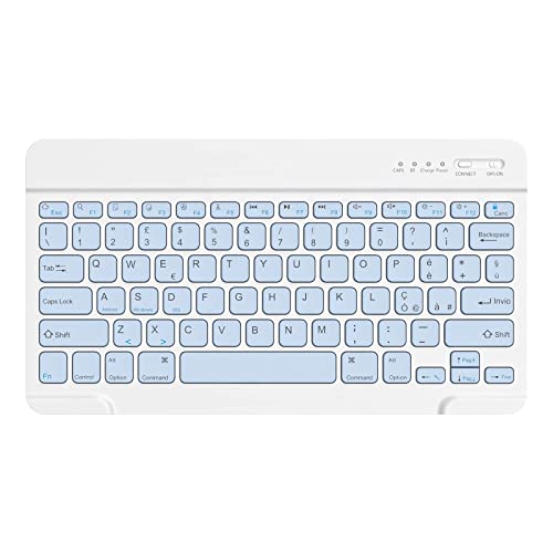 【Connessione wireless e ricarica】La connessione wireless con i tuoi dispositivi mobili come tablet e telefoni cellulari, offre maggiore praticità quando è necessario digitare, distanza operativa fino a 10 m/33 piedi. Tramite il cavo di ricarica USB incluso, 30 giorni di uso continuo o 120 giorni in modalità standby dopo una ricarica completa.