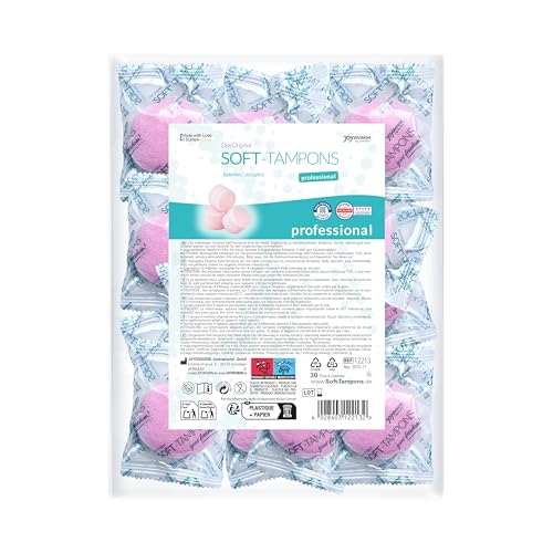 JOYDIVISION Soft Tampons Pro Lot de 30 - Invisibles, sécurité sans fil pour le sport et l'intimité - Matériaux doux et respectueux de la peau dans un sac de voyage...