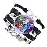 TLDXDOU TV Movies Insid Out Bracelet Charm, Metal Bracelets Gifts for Women and Men (Black1)