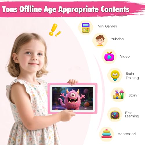 Tablette pour tout-petits de 3 à 7 ans cadeau d'anniversaire éducatif WiFi