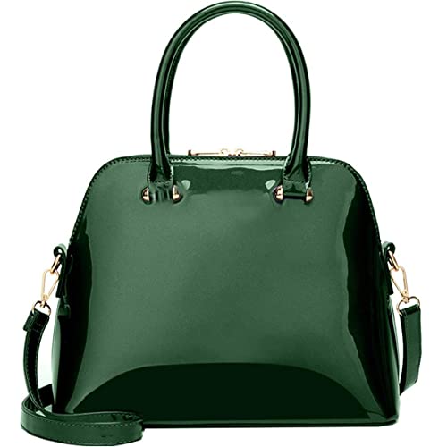Bolso de hombro brillante de cuero patentado para mujer miniatura 1