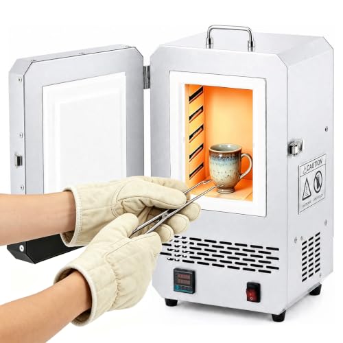 Garvee Electric Kiln 1500W Melting Furnace Max Temperature 2192/1200 Temperature Control Pottery Kiln for Jewelry Making Metal Casting Pottery Glazing and DIY Projects