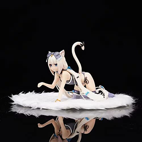 Sonsoke Nekopara Anime Figure Chocola&Vanilla Action Figures Toy Figurine Kneeling Position Blanket Character Model Toy Statue Figure Cosplay Gift 5.5Inch (Vanilla) #TOP3
