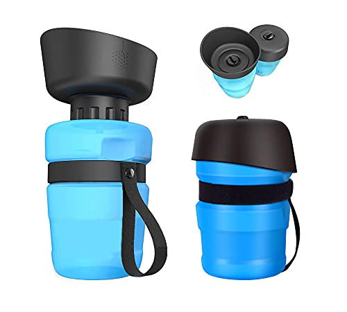 ESELECT Pet Water Bottle, Folding Silicone Lid/Bowl, Food Grade, ...
