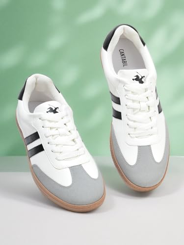 Image of Cantabil Casual Sneaker Shoes for Men l Lightweight & Comfortable with Cushioned Insole PU (Polyurethane) Upper TPR Sole Lace-Up Closure (P MFTW00140)