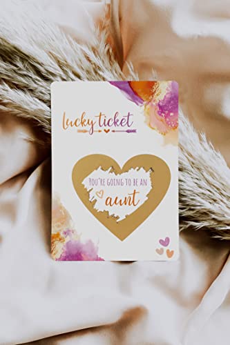 Image of Joli Coon Pregnancy announcement scratch card - You are going to be an aunt - Baby announcement with envelope - Dream
