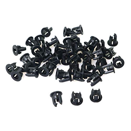 RLECS 50pcs Plastic Lamp Bases LED Bulb Diode Holder Black Clip Panel Mounting Socket 3mm
