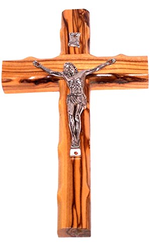 Olive Wood Cross with Crucifix (8 inches high).