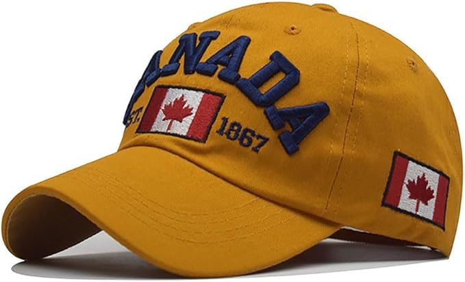 Casquette de Baseball Canada Unisexe – 100% Coton – Feuille d'Érable Brodée – Réglable – Casquette Sport et Loisirs pour Homme et Femme
