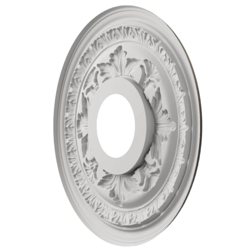Image of Ekena Millwork 13 inchOD x 3 1 /2 inchID x 3 /4 inchP Baltimore Thermoformed PVC Ceiling Medallion (Fits Canopies up to 5 1 /4 inch), Metallic Black Night