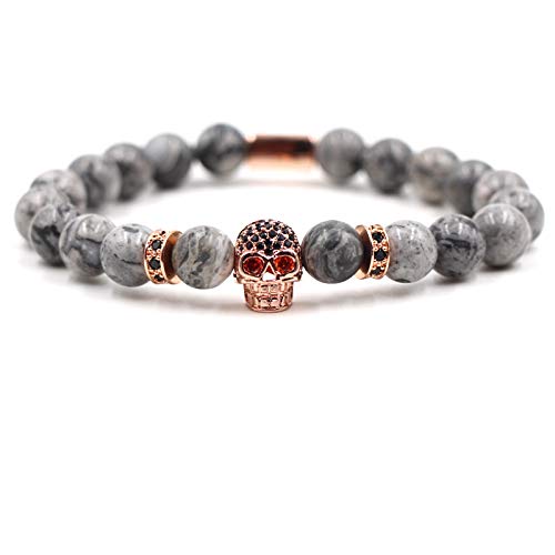 Bracelet en pierre naturelle d'agate et zircon noir micro-serti au design élégant