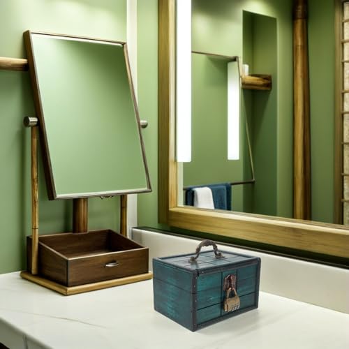 Coffret à bijoux en bois vintage Holibanna grand format avec verrou à code - 6