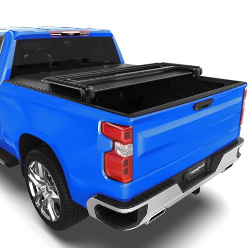 TOMOKA Soft Tri-fold Truck Bed Tonneau Cover Compatible for 5.8 FT 2019-2025 Chevy Silverado GMC Sierra 1500 w/o Multi-Flex Tailgate
