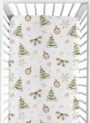 Sweet Jojo Designs Fitted Baby Crib Sheets (Christmas Trees) for Girls/Boys, Infant Nursery, Toddler Room - Standard Size (Xmas, Holiday Pine Tree...