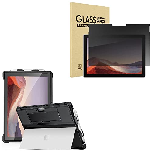 ProCase Privacy Screen Protector for Surface Pro 7 Plus, Pro 7, Pro 6, Pro 5, Pro 4 Bundle with Case for 12.3" Microsoft Surface Pro 7 Plus, Pro 7, Pro 6, Pro 5, Pro 2017, Pro 4, Pro LTE