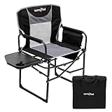 SUNNYFEEL Oversized Camping Directors Chair, Portable Folding Lawn Chairs for Adults Heavy Duty with Side Table,Pocket for Beach, Fishing,Picnic,Concert,Tailgating，Outdoor Foldable Camp Chair