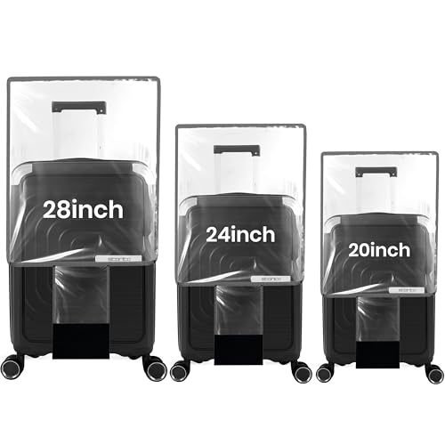 Image of Storite Transparent Suitcase Cover Set for 20, 24 & 28 in Trolley | Durable Waterproof PVC Material Protects Luggage From Dust Scratches Scuffs And Everyday Wear During Travel