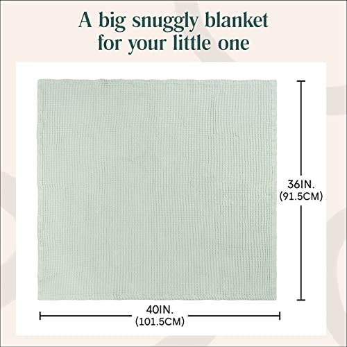 Image of Simka Rose Waffle Baby Blanket Cotton Soft Breathable Swaddle Blanket for Nursery, Stroller & Crib Blanket - Receiving Blankets for Boys & Girls Gender Neutral Toddler Blanket