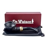 Dr. Watson - Fajka tytoniowa, klasyczny kształt ukulele, ręcznie wykonana z drewna dębowego, pasuje do filtra 9mm (Rustykalna)