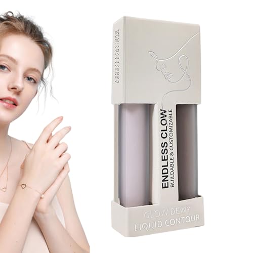 Lápiz de contorno, iluminador, 2 lápices de maquillaje Blendable Contouring, para sombra de ojos, nariz, , pómulos