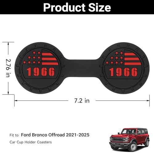 Portavasos para Ford Bronco 2021-2025 en silicona rojo miniatura 2