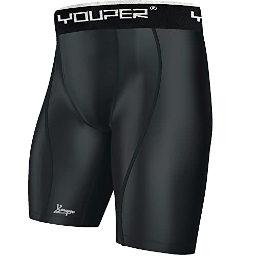 Youper Athletic Supporter Unterwäsche, Kompressionsshorts mit Cup-Tasche, Erwachsenengrößen, Schwarz Weiß, Klein Cover