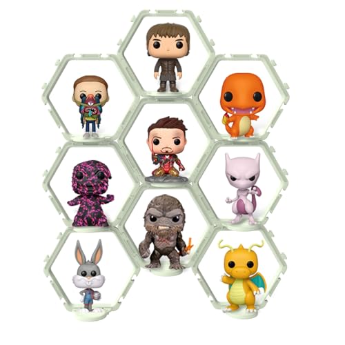 YODAR 9 PCS Riser Display Shelf for Funko POP Figures, Floating Shelves Display Ledge for Organizer and Decoration, Collectibles Display Stands Showcase, Fluorescent - image 2