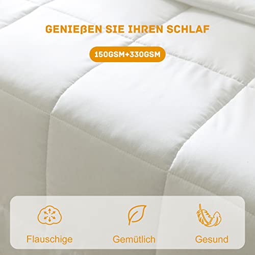 REDKEY 4 Jahreszeiten Bettdecke 135x200 cm Steppdecken - 2er Set Winterdecke Sommerdecke - Ganzjahresdecke für Sommer und Winter 135 x 200 cm - Image 4