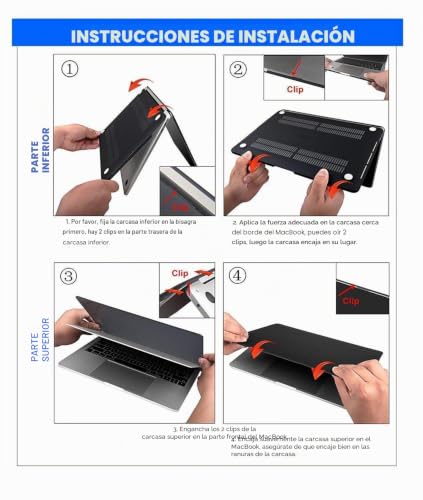 Funda Macbook Air 13 M1 A2337 con protector teclado carcasa rigida diseño montaña dorada 7