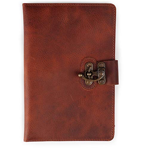 Londo Skórzane Portfolio z Notatnikiem i Zamkiem - Duże, Eleganckie Etui z Prawdziwej Skóry Bydlęcej, Idealne na Dokumenty, Unisex