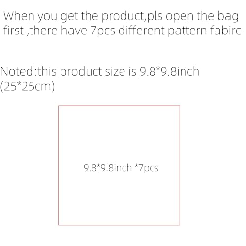 Image of Cotton Fabric DIY Making Supplies Quilting Patchwork Fabric Fat Quarter Bundles DIY for Quilting Cotton Patchwork Cushions (Peony, 9.8 inch x 9.8 inch)