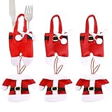 para Cubiertos de Navidad – Bolsas de vajilla de Navidad, Decoraciones para Mesa de Comedor, Restaurante, Hotel, Banquete, Vacaciones, Festivales, cenas, cucharas, Cuchillos, Tenedores
