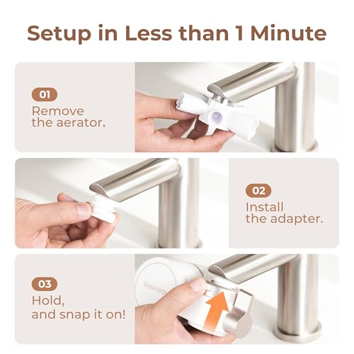 Image of Waterdrop BFT1 Skincare Bathroom Sink Filter, Water Filter for Sink Faucet, 0.000001 mm, Reduces 99.9% Chlorine, Skin Redness & Scale Control, Water Softner, NSF Certified (1 Filter Included)