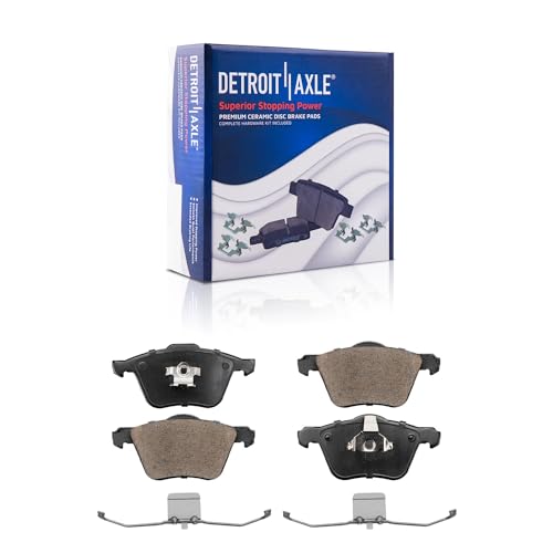 Image of Detroit Axle - Front Brake Kit for 2003-2014 Volvo XC90 2008 S60 | Disc Brake Rotors Ceramic Brake Pads Replacement 12.44 inch inch Rotor