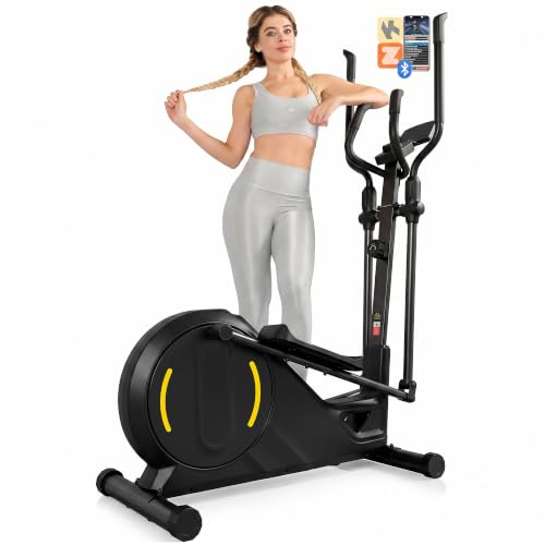 Image of Elliptical Exercise Machine for Home Gym,Elliptical Training Machine with Hyper-Quiet Magnetic Driving System,16 Level,15.5Inch&LCD Monitor,Cardio Workout Equipment for Small Space