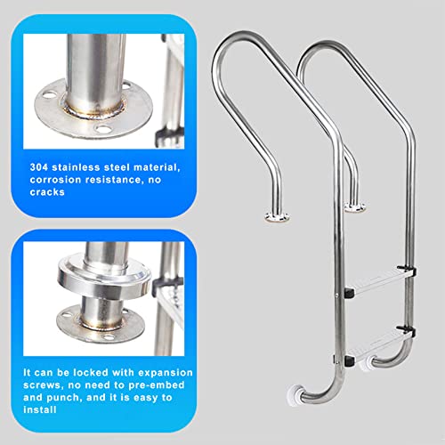 Escalera para piscina de acero inoxidable con 2 peldaños miniatura 5