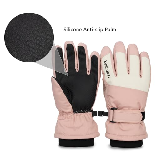 Image of Kids Ski Gloves Winter Warm Glove Outdoor Thermal Snow Finger Mittens for Boys Girls 5-10 Years