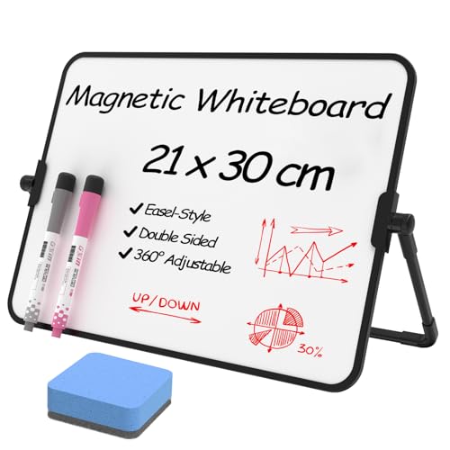 NEWYES Whiteboard Magnetisch Memoboard A4-Größe mit Ständer,...