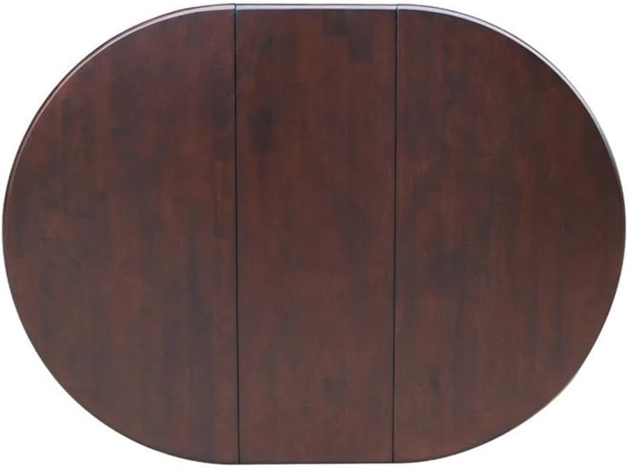 International Concepts 36" Round Top Pedestal Table with 12" Leaf-28.9" H-Dining Height, Rich Mocha