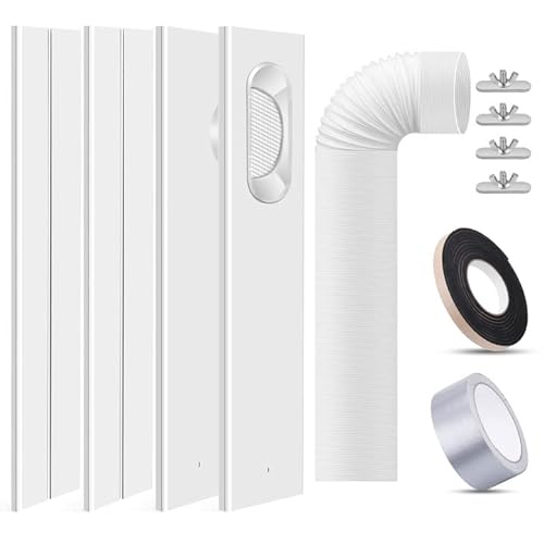 Tragbares Klimageräte-Fenstertür-Kit mit 15,9 cm Abluftschlauch, verstellbar (12,7 cm) Cover