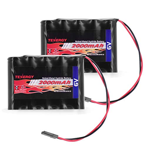 Tenergy 2 Pack NiMH Receiver RX Battery with Hitec Connectors 6V 2000mAh…