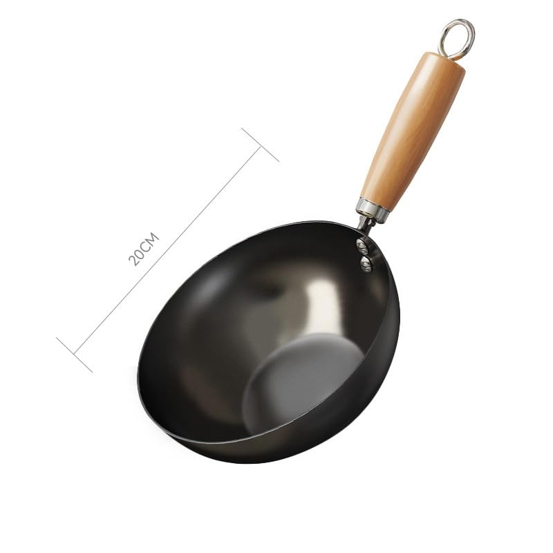 Wok chino sin recubrimiento fondo redondo miniatura 2
